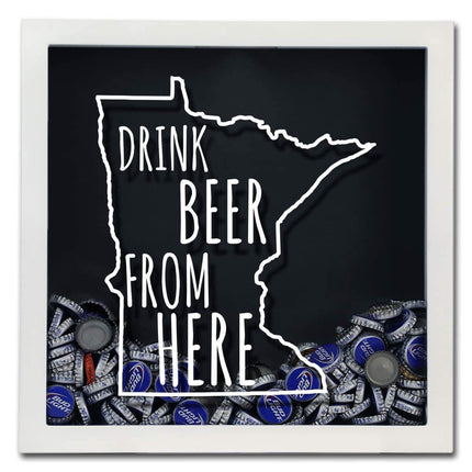 Minnesota Drink Beer From Here Beer Cap Shadow Box