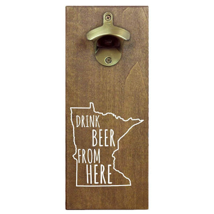 Minnesota Drink Beer From Here Cap Catching Magnetic Bottle Opener