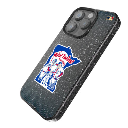 Minnesota Twins 1976-1986 - Cooperstown Collection Linen Black Bling Phone Case for Apple iPhone