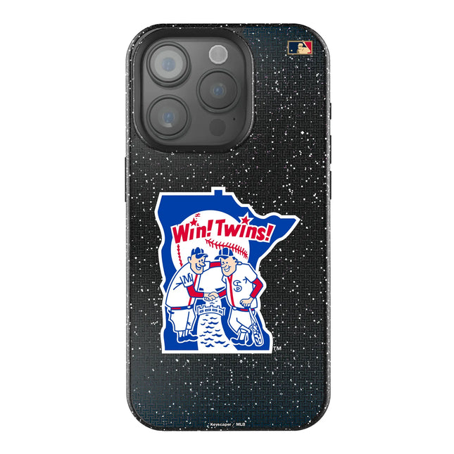 Minnesota Twins 1976-1986 - Cooperstown Collection Linen Black Bling Phone Case for Apple iPhone