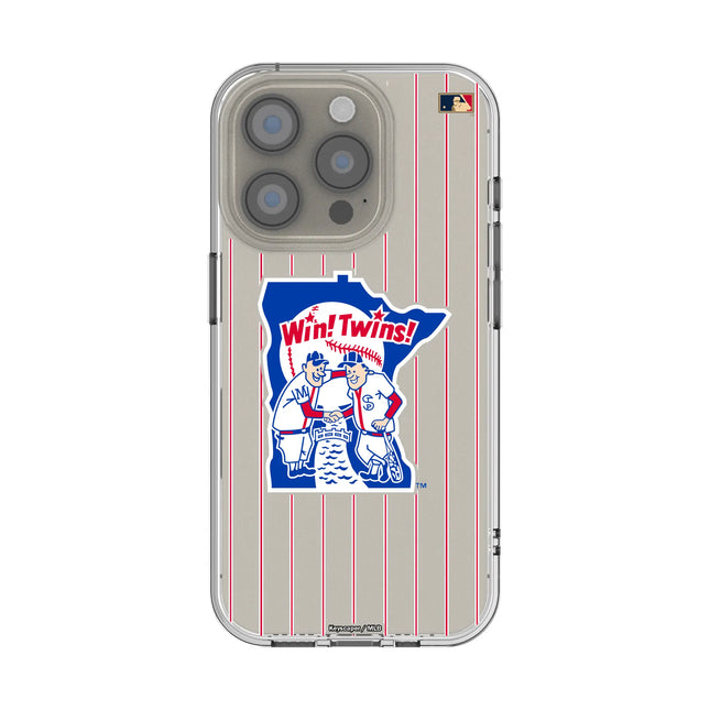 Minnesota Twins 1976-1986 - Cooperstown Collection Pinstripe Clear Phone Case for Apple iPhone