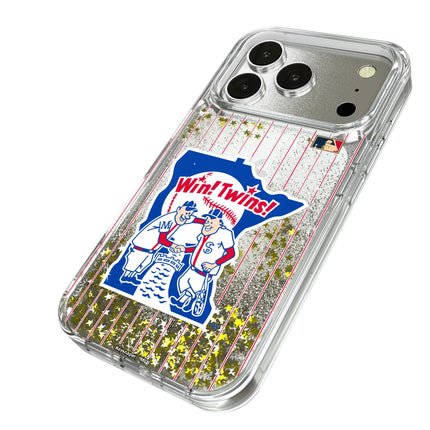 Minnesota Twins 1976-1986 - Cooperstown Collection Pinstripe Glitter Phone Case for Apple iPhone