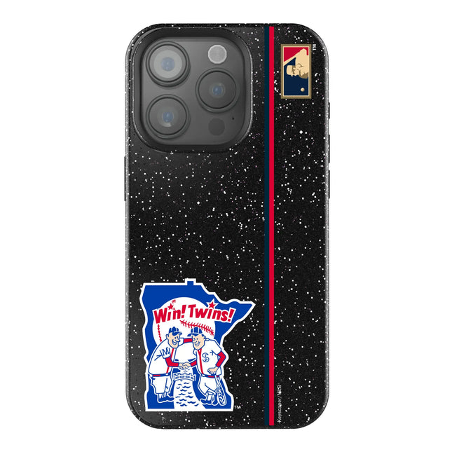 Minnesota Twins 1976-1986 - Cooperstown Collection Sidebar Black Bling Phone Case for Apple iPhone