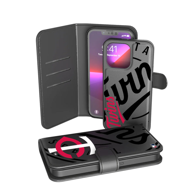 Minnesota Twins Monocolor Tilt Wallet Phone Case for Apple iPhone