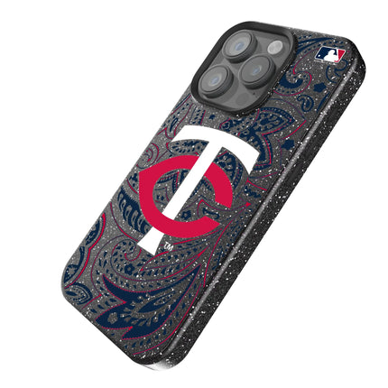Minnesota Twins Paisley Black Bling Phone Case for Apple iPhone