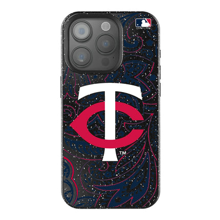 Minnesota Twins Paisley Black Bling Phone Case for Apple iPhone