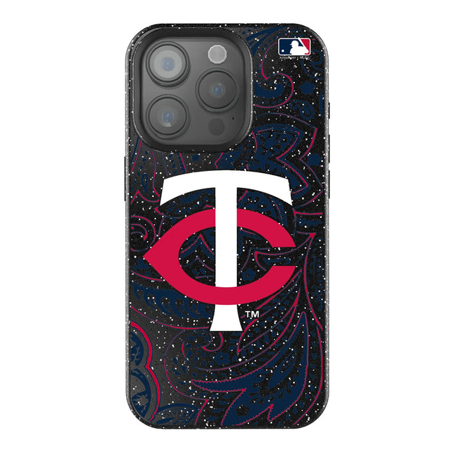 Minnesota Twins Paisley Black Bling Phone Case for Apple iPhone