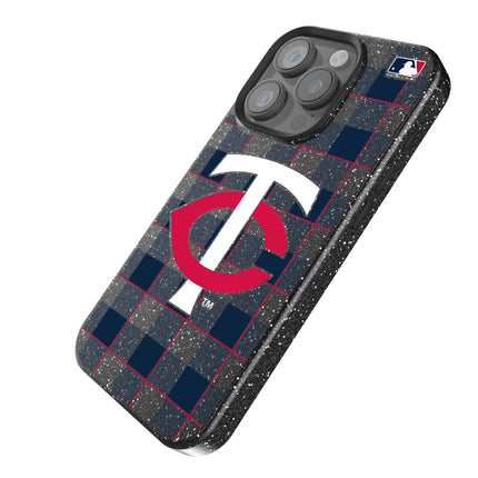 Minnesota Twins Plaid Black Bling Phone Case for Apple iPhone