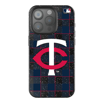 Minnesota Twins Plaid Black Bling Phone Case for Apple iPhone