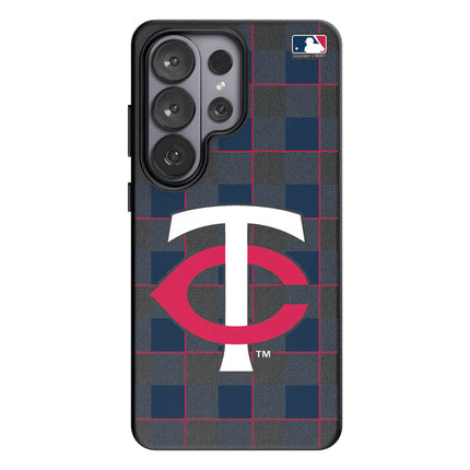 Minnesota Twins Plaid MagSafe Compatible Phone Case for Samsung Galaxy