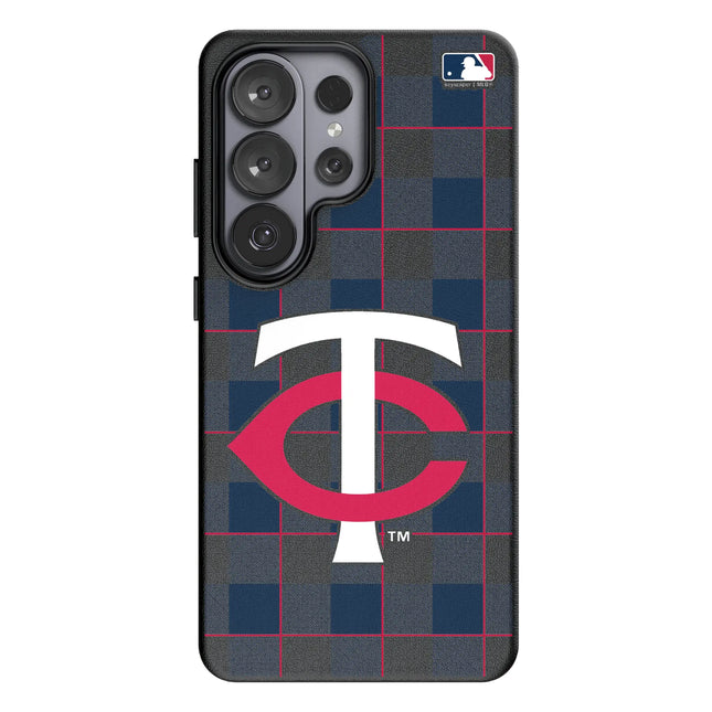 Minnesota Twins Plaid MagSafe Compatible Phone Case for Samsung Galaxy