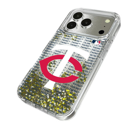 Minnesota Twins Text Backdrop Glitter Phone Case for Apple iPhone