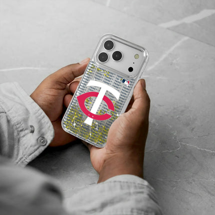 Minnesota Twins Text Backdrop Glitter Phone Case for Apple iPhone
