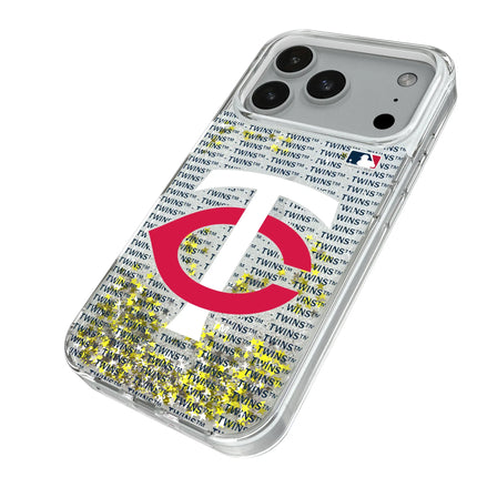 Minnesota Twins Text Backdrop Glitter Phone Case for Apple iPhone