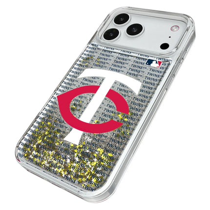 Minnesota Twins Text Backdrop Glitter Phone Case for Apple iPhone