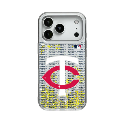 Minnesota Twins Text Backdrop Glitter Phone Case for Apple iPhone