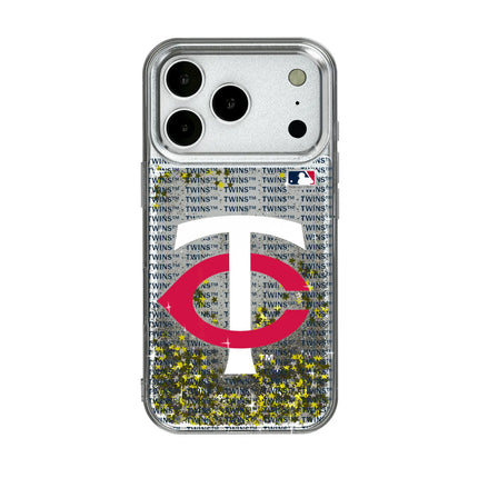 Minnesota Twins Text Backdrop Glitter Phone Case for Apple iPhone