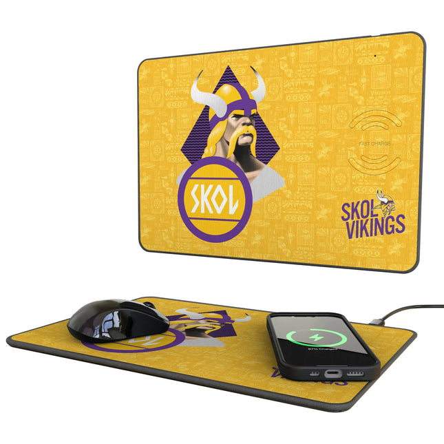 Minnesota Vikings Deco 15-Watt Wireless Charger and Mouse Pad