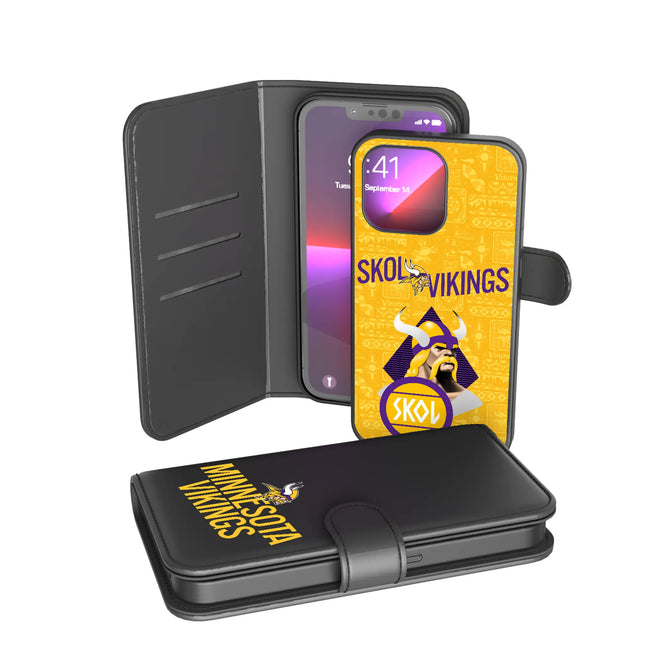 Minnesota Vikings Deco Wallet Phone Case for Apple iPhone