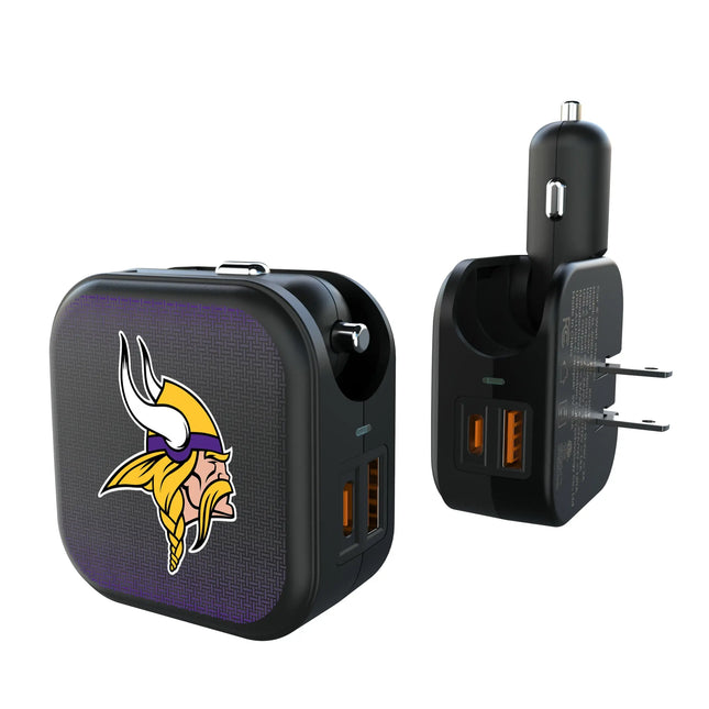 Minnesota Vikings Linen 2 in 1 USB A/C Charger