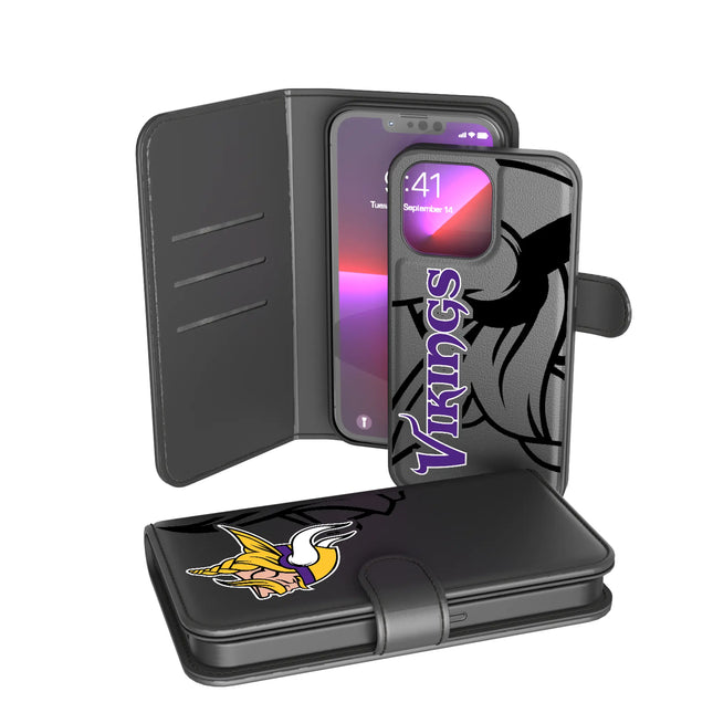 Minnesota Vikings Monocolor Tilt Wallet Phone Case for Apple iPhone