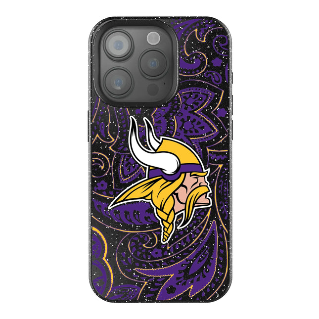 Minnesota Vikings Paisley Black Bling Phone Case for Apple iPhone