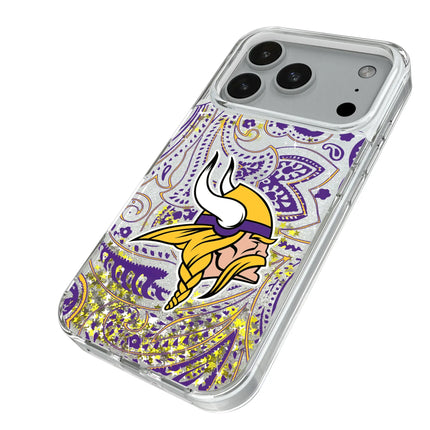Minnesota Vikings Paisley Glitter Phone Case for Apple iPhone