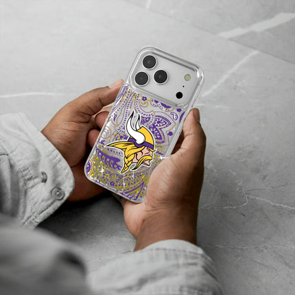 Minnesota Vikings Paisley Glitter Phone Case for Apple iPhone
