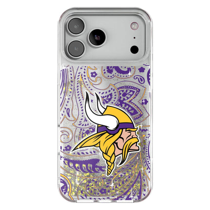 Minnesota Vikings Paisley Glitter Phone Case for Apple iPhone