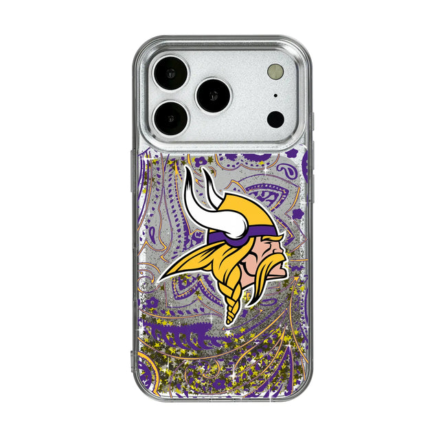 Minnesota Vikings Paisley Glitter Phone Case for Apple iPhone