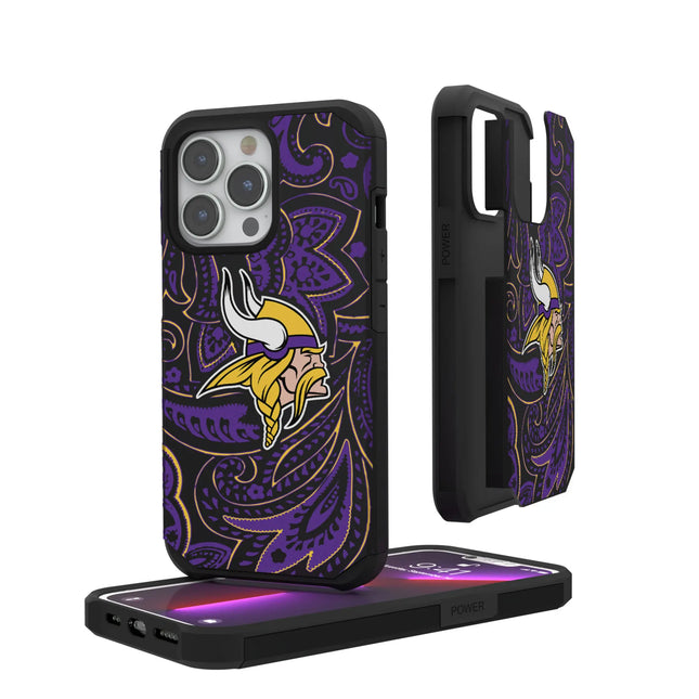 Minnesota Vikings Paisley Rugged Phone Case for Apple iPhone