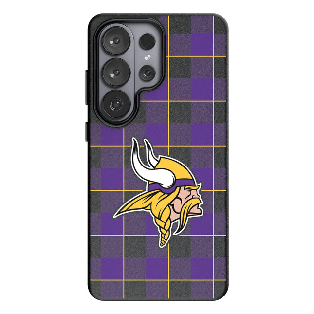 Minnesota Vikings Plaid MagSafe Compatible Phone Case for Samsung Galaxy