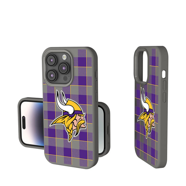 Minnesota Vikings Plaid Soft Touch Phone Case for Apple iPhone