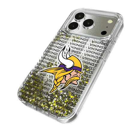 Minnesota Vikings Text Backdrop Glitter Phone Case for Apple iPhone