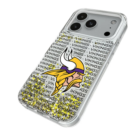 Minnesota Vikings Text Backdrop Glitter Phone Case for Apple iPhone