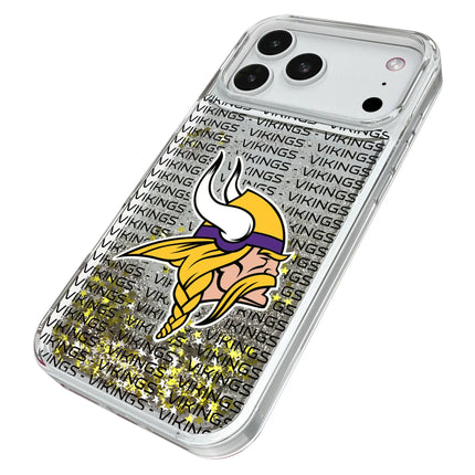 Minnesota Vikings Text Backdrop Glitter Phone Case for Apple iPhone