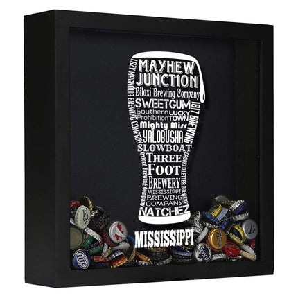 Mississippi Beer Typography Shadow Box