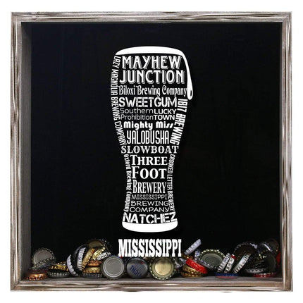 Mississippi Beer Typography Shadow Box