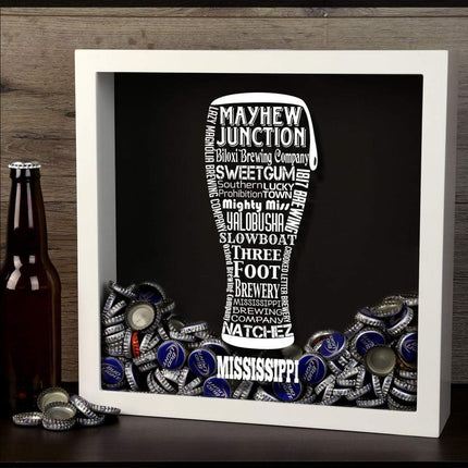 Mississippi Beer Typography Shadow Box