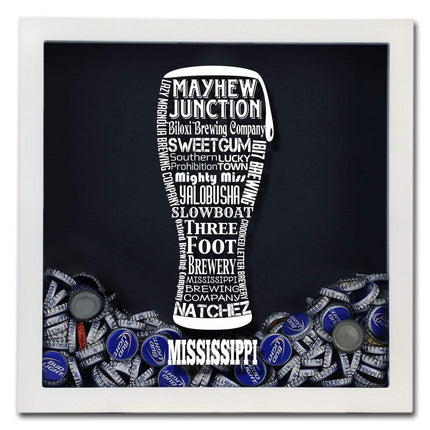Mississippi Beer Typography Shadow Box