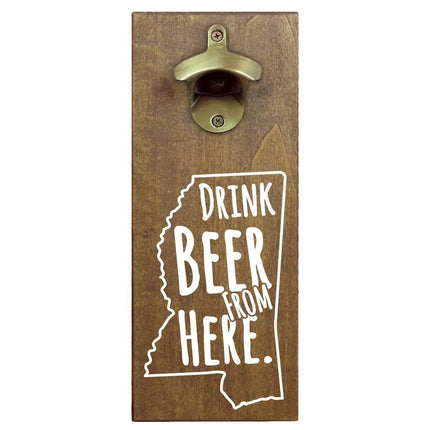 Mississippi Drink Beer From Here Cap Catching Magnetic Bottle Opener