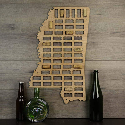 Mississippi Wine Cork Map