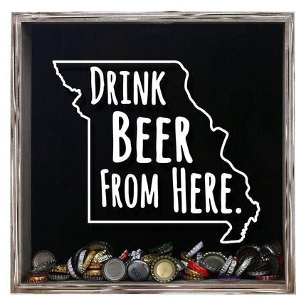 Missouri Drink Beer From Here Beer Cap Shadow Box