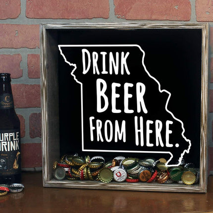 Missouri Drink Beer From Here Beer Cap Shadow Box