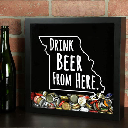 Missouri Drink Beer From Here Beer Cap Shadow Box