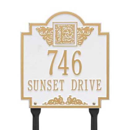 Monogram Address Lawn Plaque - Two Lines