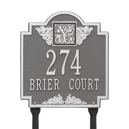 Monogram Address Lawn Plaque - Two Lines