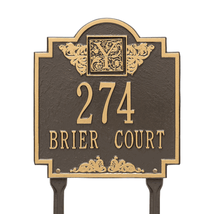 Monogram Address Lawn Plaque - Two Lines