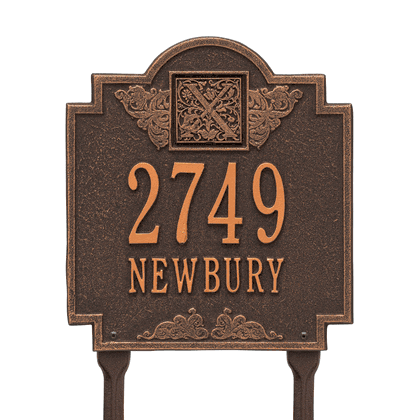 Monogram Address Lawn Plaque - Two Lines