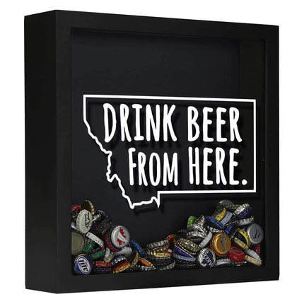 Montana Drink Beer From Here Beer Cap Shadow Box
